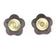 Genuine Leather Flower Magnetic Clasps x 1 Set - Dark Coffee