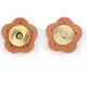 Genuine Leather Flower Magnetic Clasps x 1 Set - Tan