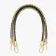 Round PU Leather Braided Bag Handles 60 cms Black and Gold