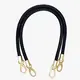 Round PU Leather Braided Bag Handles 60 cms Black